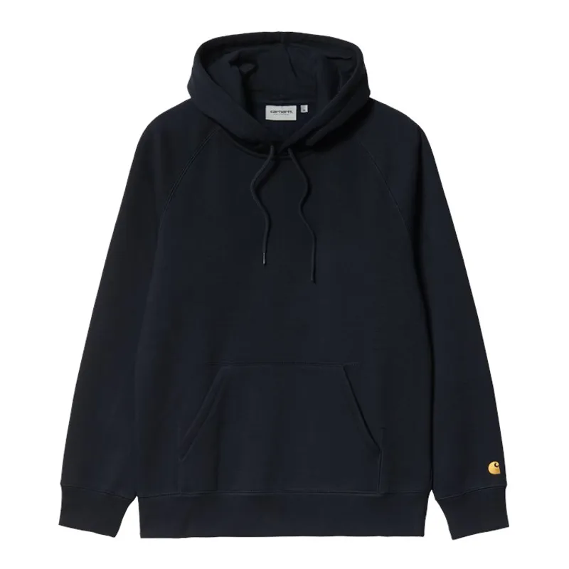 Carhartt WIP Hooded Chase Sweat - Dark Navy/Gold